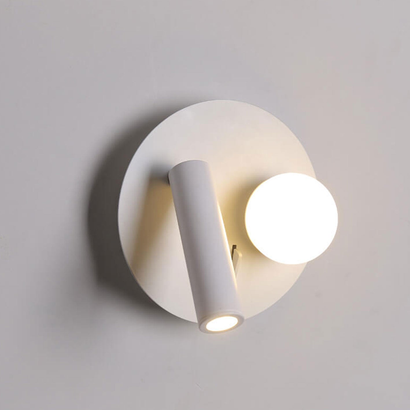 مصباح حائطي LED للقراءة مصنوع من الحديد الأكريليكي دائري/مربع بتصميم بسيط على الطراز الاسكندنافي 