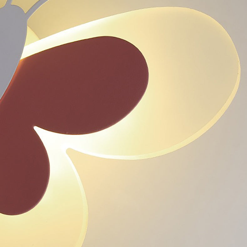 مصباح حائط LED حديدي بتصميم فراشة أكريليك معاصر إبداعي لغرفة النوم 