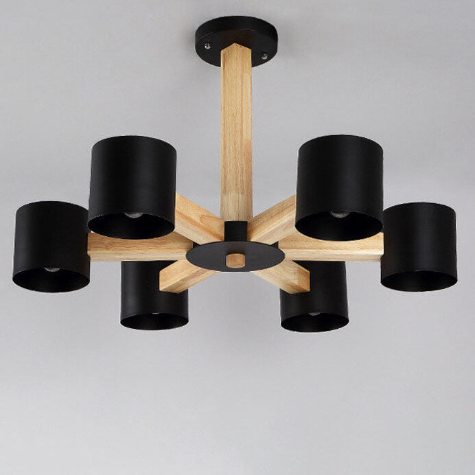 Scandinavian Minimalist Log 6/8-Light Island Light Chandelier