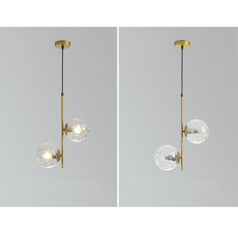 Modern Minimalist Iron Glass 2-Light Chandelier