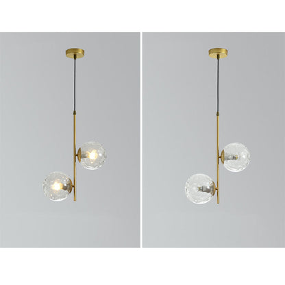 Modern Minimalist Iron Glass 2-Light Chandelier
