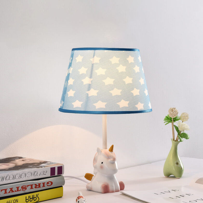 Nordic Fun Cartoon Pattern Resin Fabric Children 1-Light Table Lamp