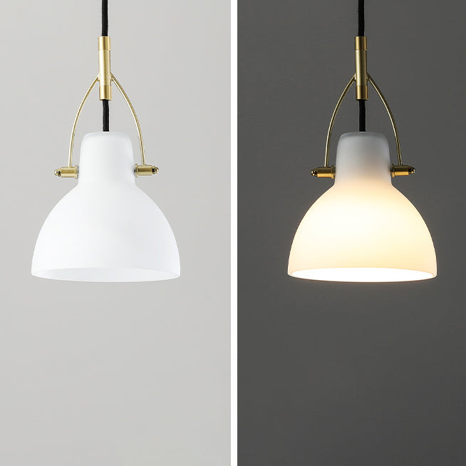 Modern Simplicity Iron Glass Dome Hemispheroid 1-Light Pendant Light For Dining Room