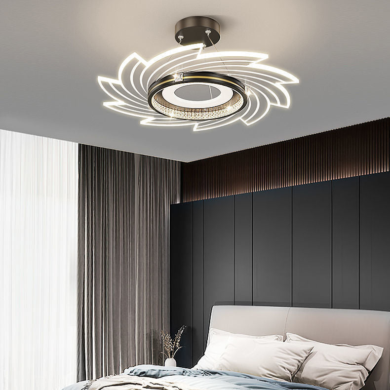 مصباح LED معلّق بتصميم دوامة من الأكريليك الكريستالي الفاخر المعاصر لغرفة النوم 
