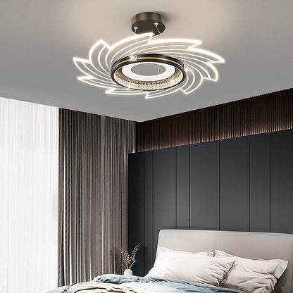 مصباح LED معلّق بتصميم دوامة من الأكريليك الكريستالي الفاخر المعاصر لغرفة النوم 
