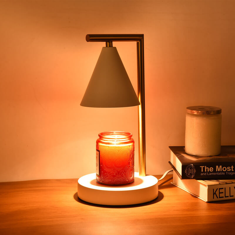 Simple Cone Shade Right Angle Arm 1-Light Melting Wax Table Lamp