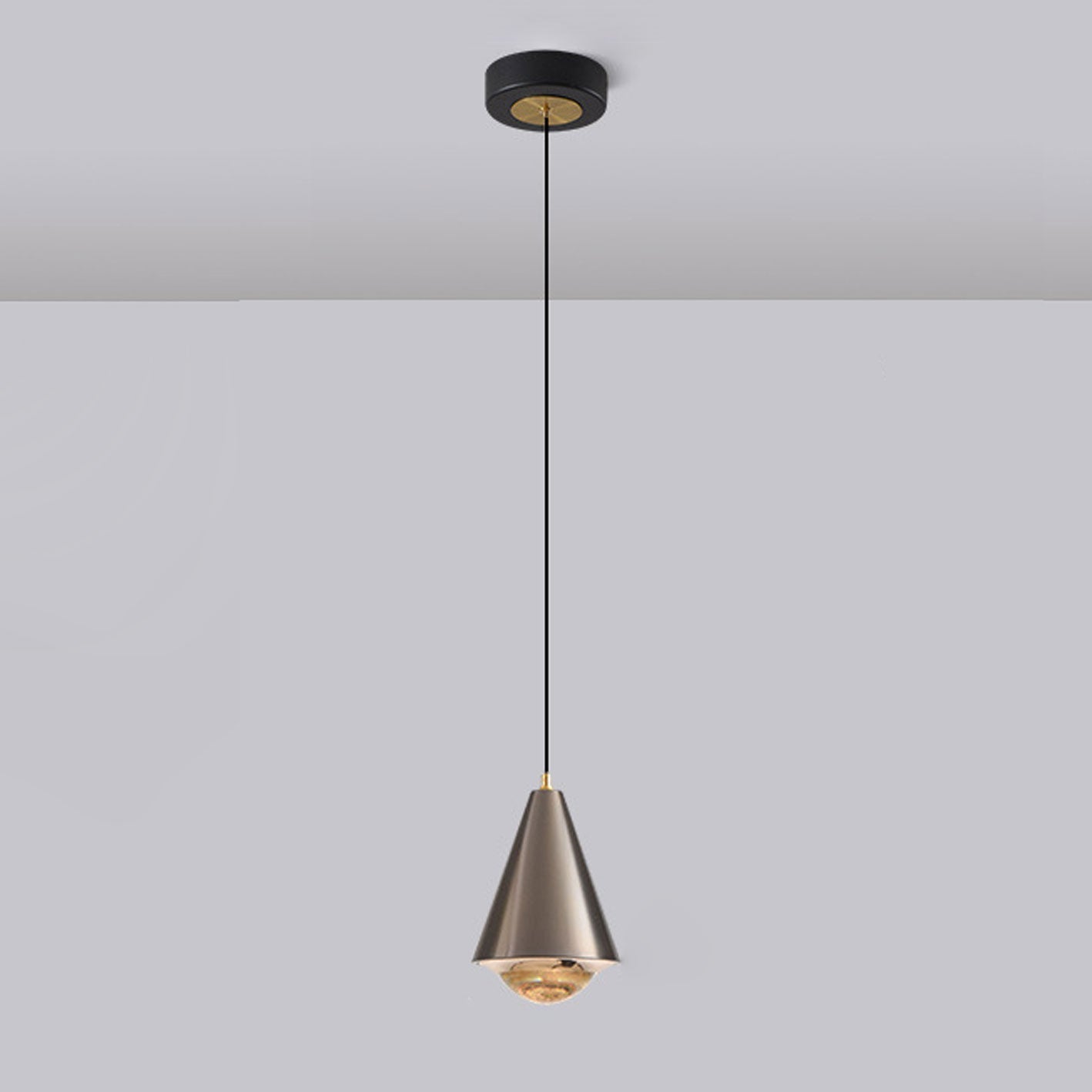 Modern Minimalist Solid Color Free Lift Conical 1-Light Pendant Light