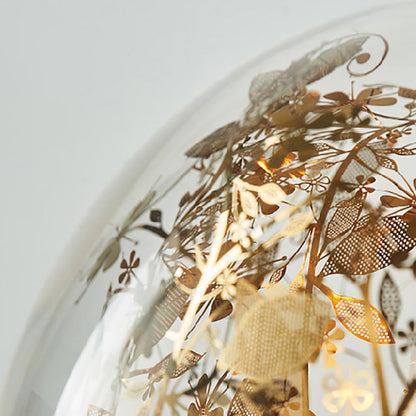 Contemporary Simplicity Glass Ball Shade Brass 1-Light Pendant Light For Living Room