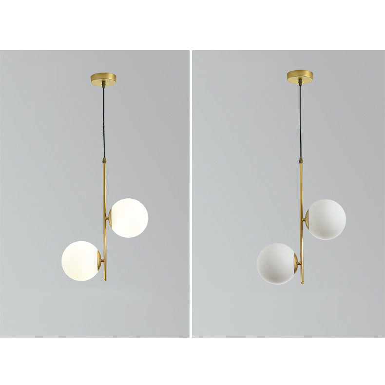 Modern Minimalist Iron Glass 2-Light Chandelier