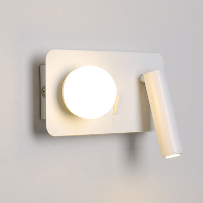 مصباح حائطي LED للقراءة مصنوع من الحديد الأكريليكي دائري/مربع بتصميم بسيط على الطراز الاسكندنافي 