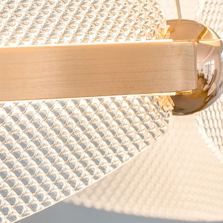 Modern Art Deco Acrylic Petal Interweaving Ring Aluminum LED Pendant Light For Living Room