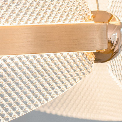 Modern Art Deco Acrylic Petal Interweaving Ring Aluminum LED Pendant Light For Living Room