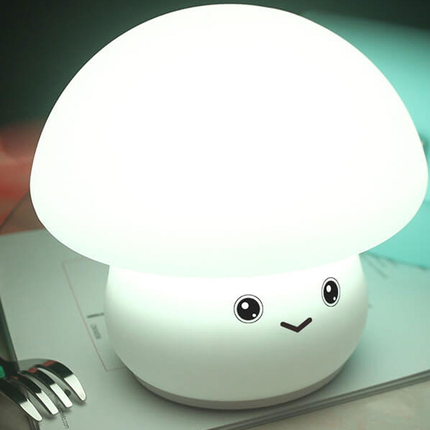 Creative Cartoon Mushroom Silicone Night Light LED Table Lamp