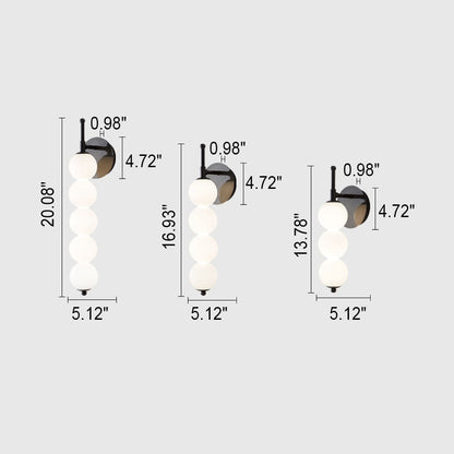 مصباح حائط LED فاخر من Nordic Light مصنوع من زجاج اللؤلؤ 