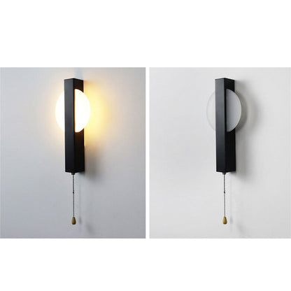 Nordic Simple Wrought Iron Acrylic Pull Wire Switch LED Wall Sconce Lamp