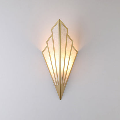 Contemporary Creative Scalloped Iron Linen 1-Light Wall Sconce Lamp For Bedroom