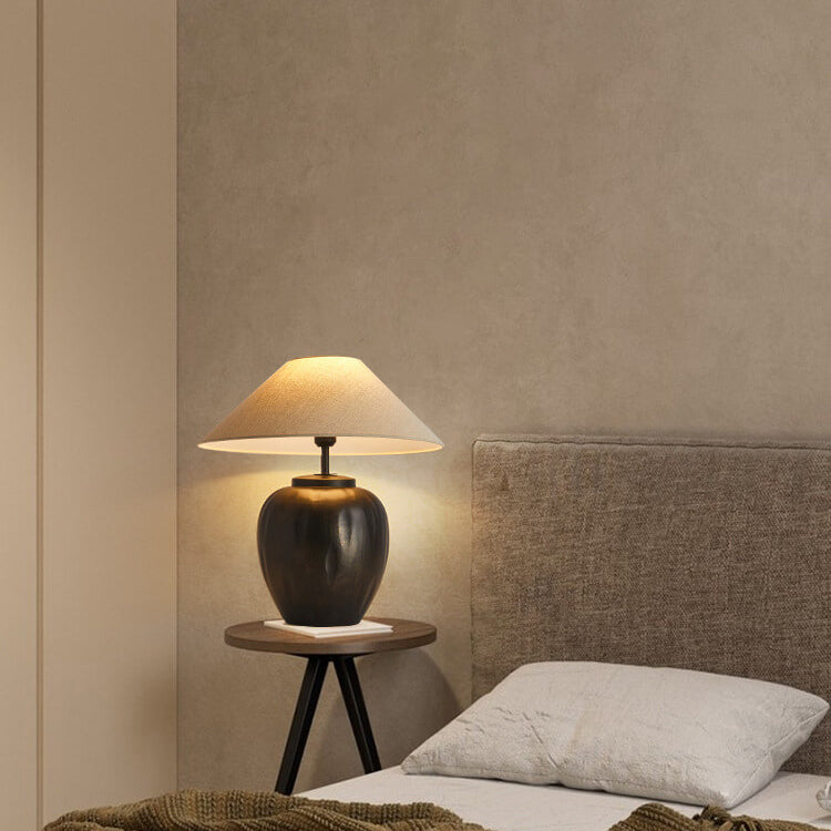 Creative Handmade Ceramic Bottle Design 1-Light Table Lamp