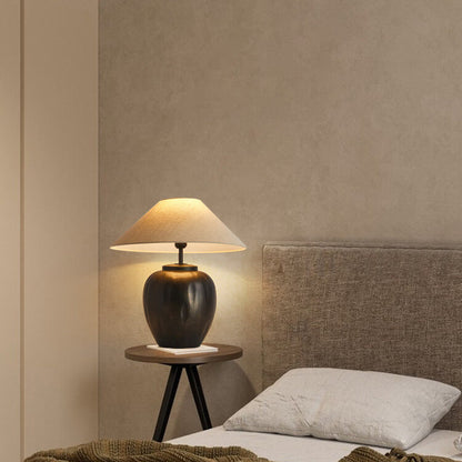 Creative Handmade Ceramic Bottle Design 1-Light Table Lamp