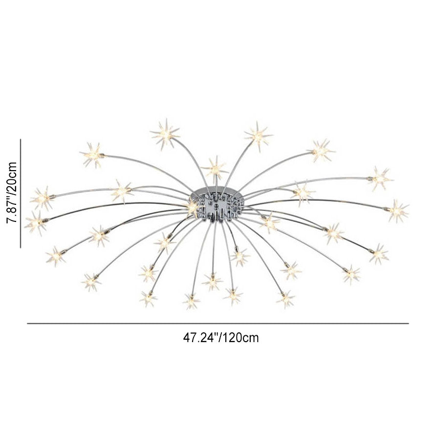 Contemporary Creative Full Of Star Iron 12/21/28 Light Flush Mount Ceiling Light For Living Room