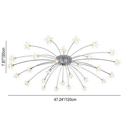 Contemporary Creative Full Of Star Iron 12/21/28 Light Flush Mount Ceiling Light For Living Room