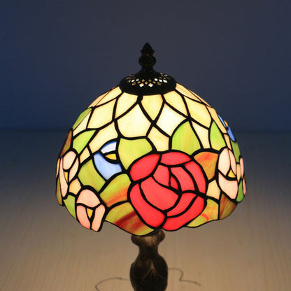 Traditional Tiffany Resin Glass Umbrella Shape 1-Light Table Lamp For Bedroom