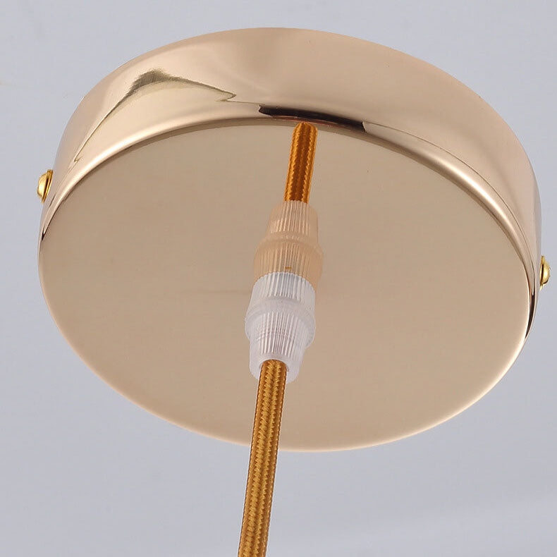 Nordic Light Luxury Round Iron Crystal String 1-Light Pendant Light
