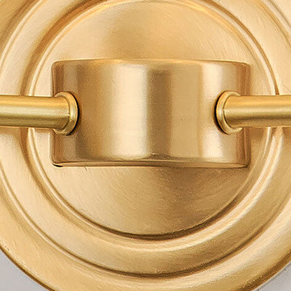 Modern Minimalist Brass Fabric Glass Straight Arm 1/2 Light Wall Sconce Lamp