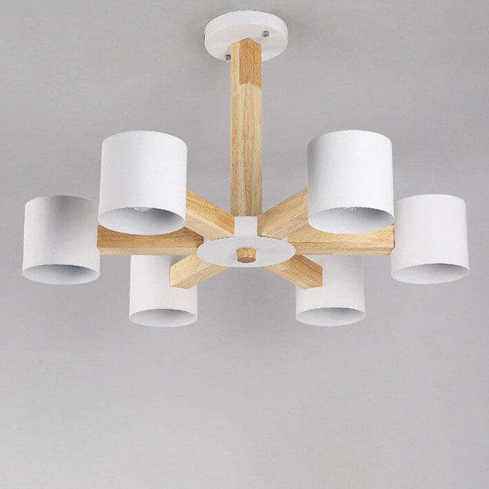 Scandinavian Minimalist Log 6/8-Light Island Light Chandelier