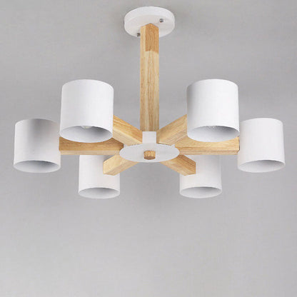 Scandinavian Minimalist Log 6/8-Light Island Light Chandelier