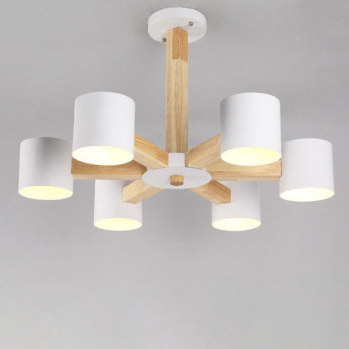 Scandinavian Minimalist Log 6/8-Light Island Light Chandelier