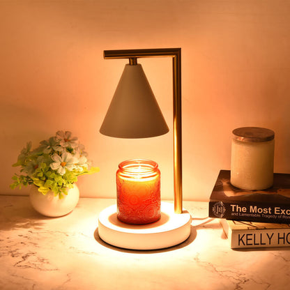 Simple Cone Shade Right Angle Arm 1-Light Melting Wax Table Lamp