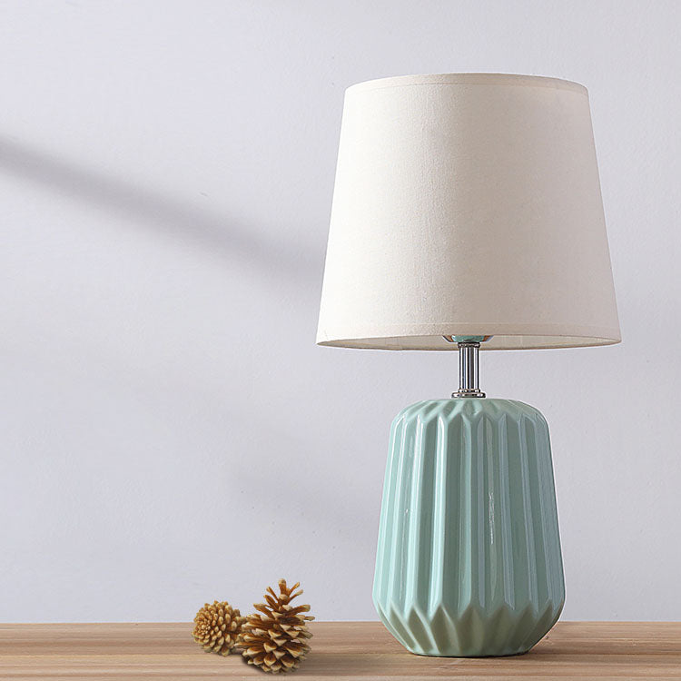 Nordic Macaron Ceramic Fabric 1-Light Table Lamp
