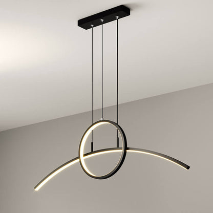 Modern Creative Long Curve Round Island Light LED Chandelier