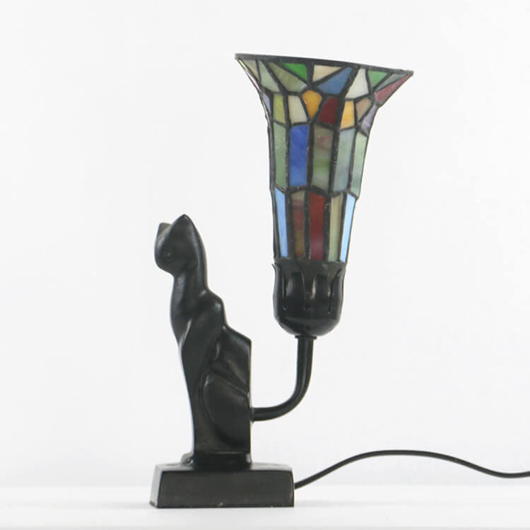 Tiffany Glass Flared Eye Protection Night Light 1-Light Table Lamp