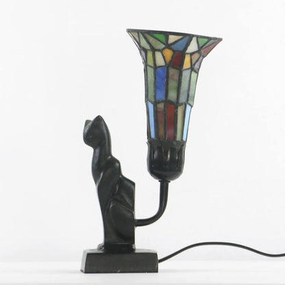 Tiffany Glass Flared Eye Protection Night Light 1-Light Table Lamp