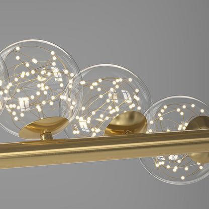 Contemporary Scandinavian Glass Magic Bean Long Strip 7/9/11 Light Island Light Chandelier For Dining Room