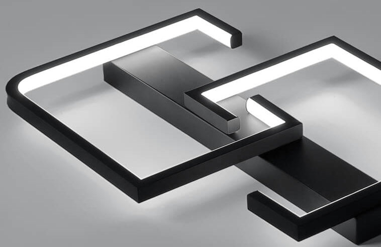Simple Creative Square Button LED Semi-Flush Mount Ceiling Light