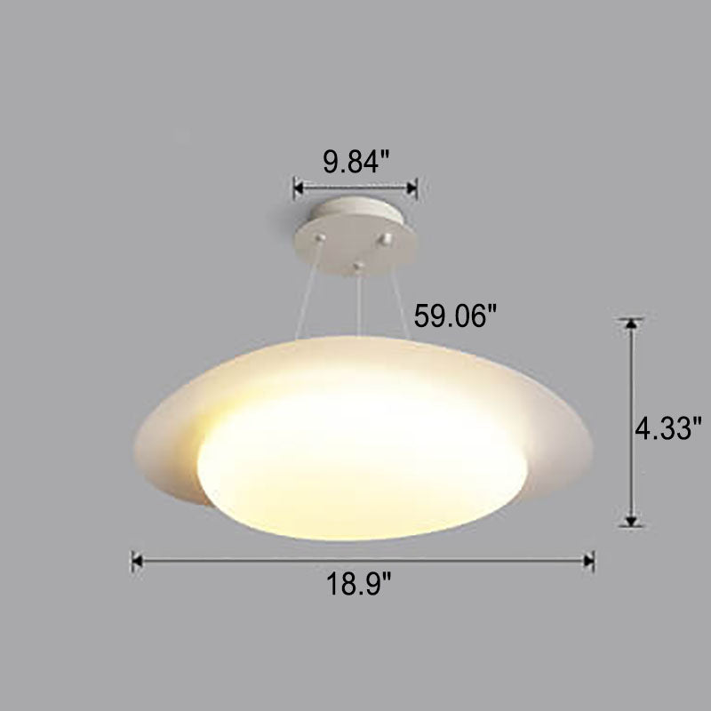 مصباح LED معلق من الحديد الأكريليكي باللون الأبيض بتصميم بسيط على الطراز الاسكندنافي 
