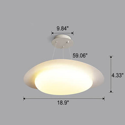 مصباح LED معلق من الحديد الأكريليكي باللون الأبيض بتصميم بسيط على الطراز الاسكندنافي 
