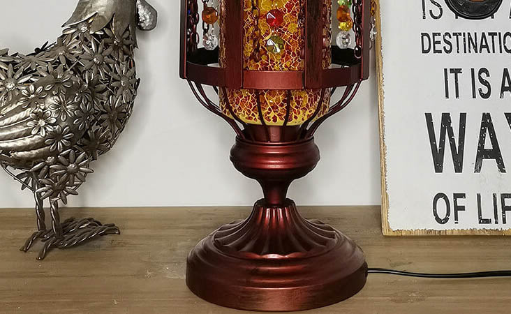 ヴィンテージ トルコ製ステンドグラスランタン 1灯テーブルランプ