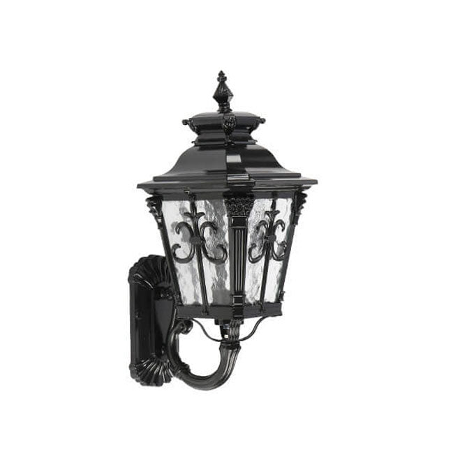 Europe Retro Black Die-Cast Aluminum Glass Outdoor Indoor 1-Light Wall Sconce Lamp