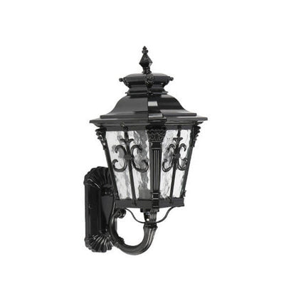 Europe Retro Black Die-Cast Aluminum Glass Outdoor Indoor 1-Light Wall Sconce Lamp