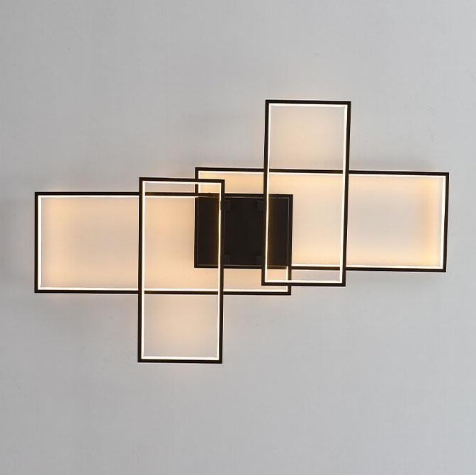 Modern Creative Splicing Rectangular Aluminum LED Flush Mount Ceiling Light