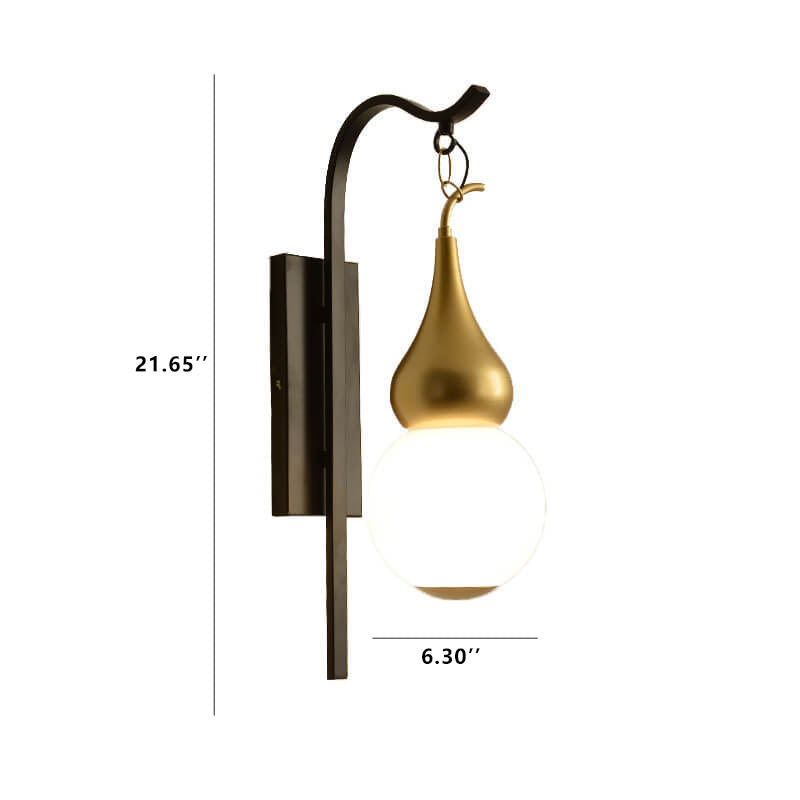 Modern Creative Glass Gourd 1-Light Wall Sconce Lamp