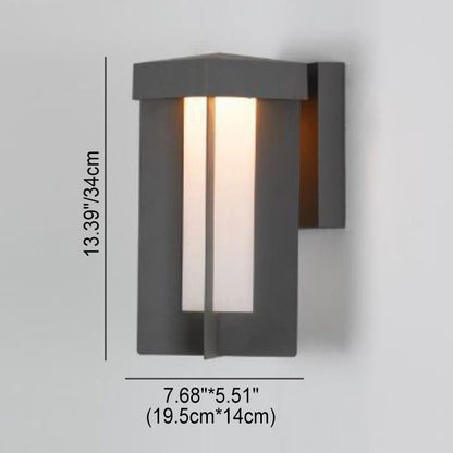 مصباح حائط LED مقاوم للماء مصنوع من الألومنيوم والحديد بتصميم هندسي مربع بسيط خارجي 
