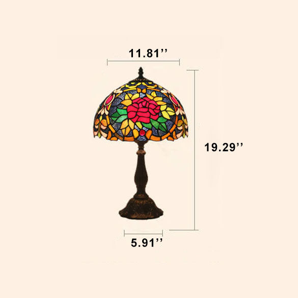 Tiffany European Blooming Flower 1-Light Table Lamp