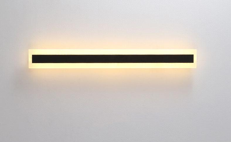 مصباح حائط خارجي مقاوم للماء مصنوع من الأكريليك LED بتصميم شريطي مستطيل بسيط مزود بمصباح واحد 