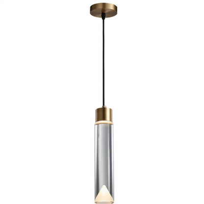 مصباح LED أسطواني من النحاس الكريستالي بتصميم عصري بسيط 