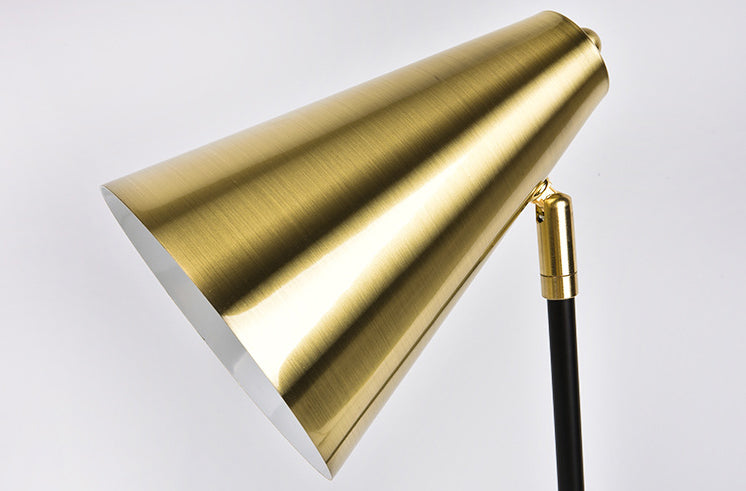 Simple Iron Bell Shade Triangle 1-Light Table Lamp