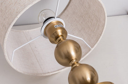 Modern Luxury Fabric Metal Ball Base 1-Light Table Lamp